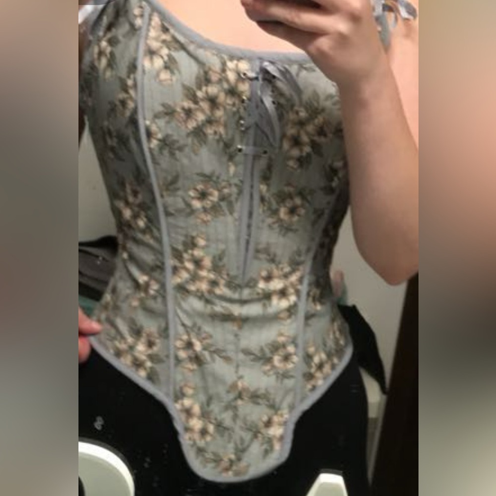 Blue floral corset